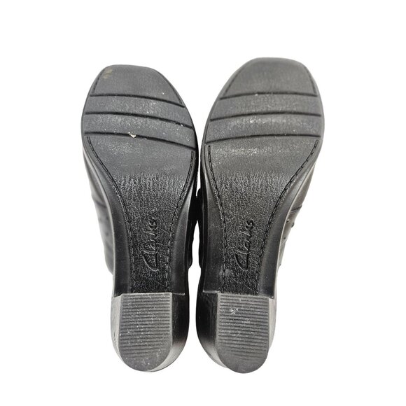 Clarks Bendables Womens Shoes Leather Slip-On Mule Clogs Buckle Size 7M Black - Picture 7 of 10